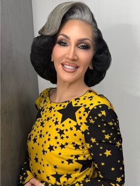 DOLCE & GABBANA Yellow and Black Star Print Dress 🚨 WORN ON DRAG RACE 🚨 size 42